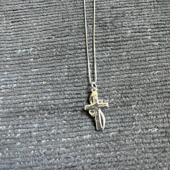 Silver Cross Necklace - Picture 2 of 3